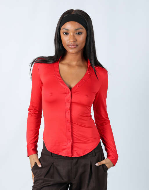 Vintage Calliope S long sleeve top in red