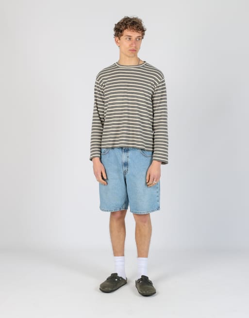 Vintage Calvin Klein 34x19 denim jorts shorts in light blue, 2 of 4