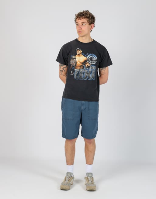 Vintage Calvin Klein 34x21 canvas cargo shorts in navy blue