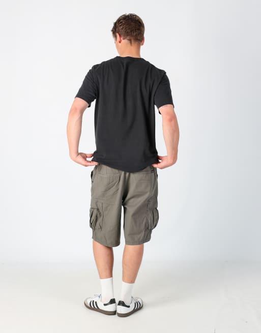 Vintage Calvin Klein 36x33 canvas cargo shorts in brown, 3 of 4
