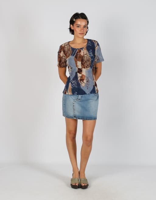 Vintage Calvin Klein M denim mini skirt in blue, 1 of 4