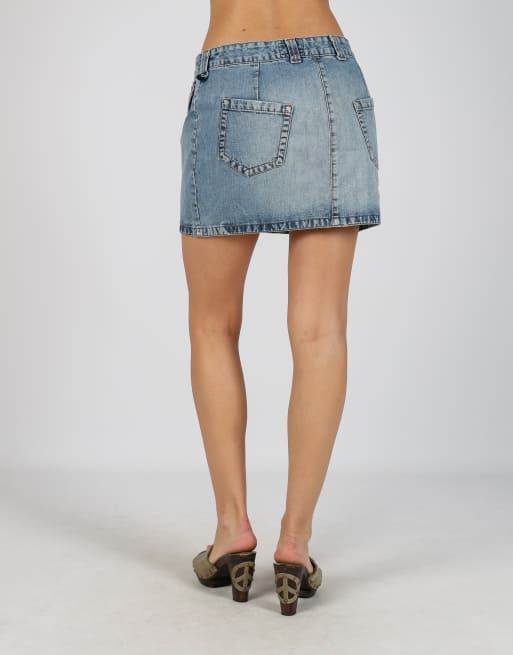 Vintage Calvin Klein M denim mini skirt in blue, 4 of 4