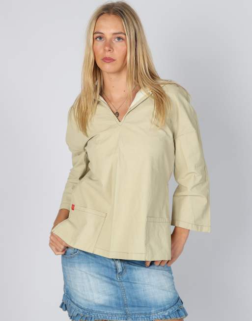 Vintage Calvin Klein M woven top in beige
