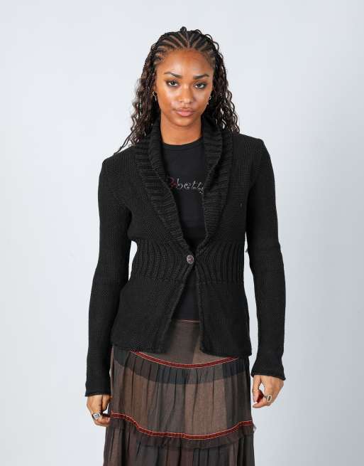 Vintage Calvin Klein S cardigan in black