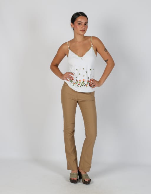Vintage Calvin Klein S casual trousers in tan, 1 of 4
