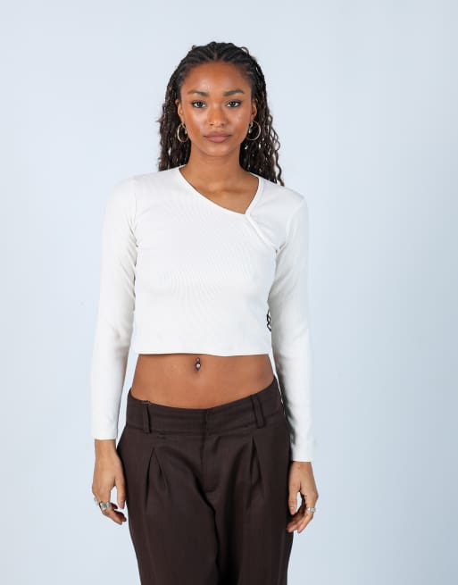 Vintage Calvin Klein S long sleeve top in white