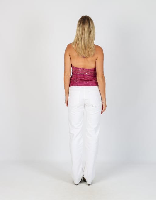 Vintage Calvin Klein S straight jeans in white, 3 of 4