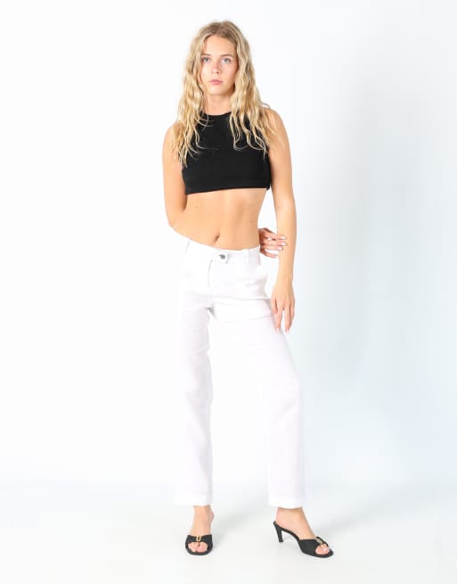 Vintage Calvin Klein S woven trousers in ivory