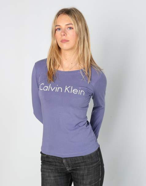 Vintage Calvin Klein XS long sleeve top in lilac purple - view 1
