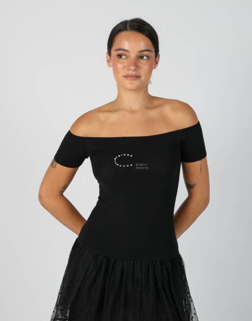 Vintage Calvin Klein XS woven top in black