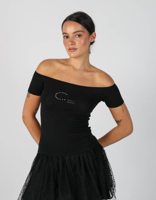 Vintage Calvin Klein XS woven top in black, 3 of 4
