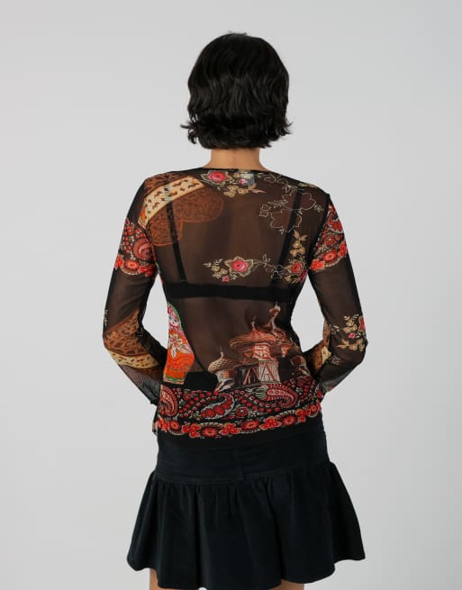 Vintage Camaieu S blouse in black, 2 of 4