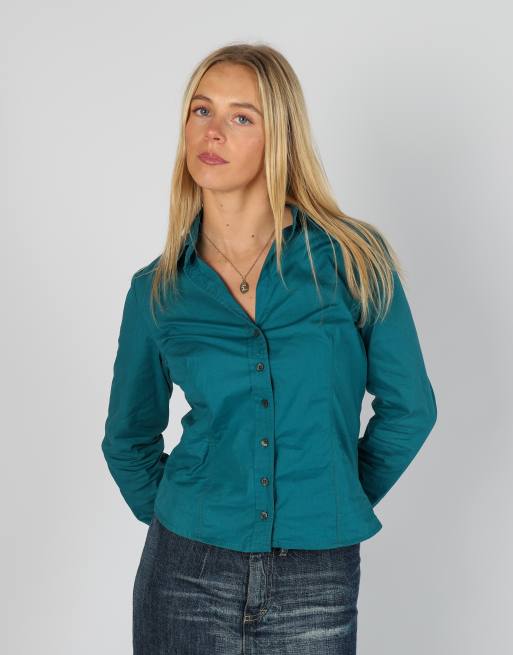 Vintage Camaieu S shirt in turquoise