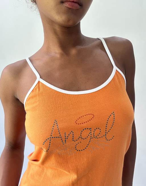 Vintage cami top in orange, 3 of 4