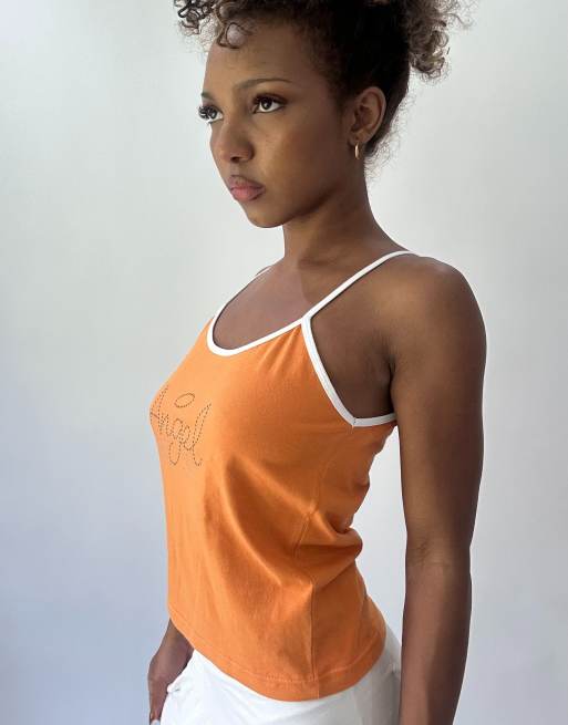 Vintage cami top in orange, 4 of 4