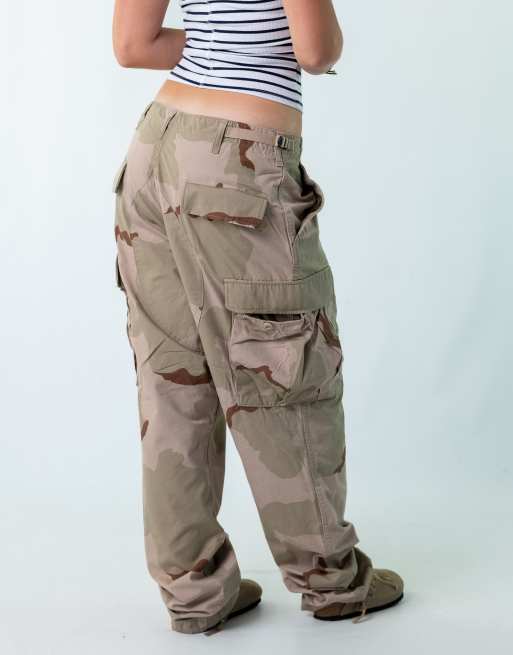 Vintage  Camo 34x32 Woven Cargo Pants Khaki Green
