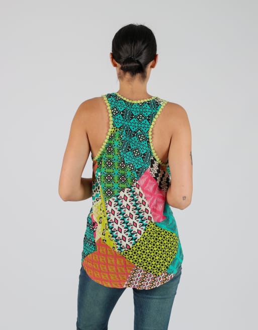 Vintage Camomilla M cami in multi colured, 3 of 4