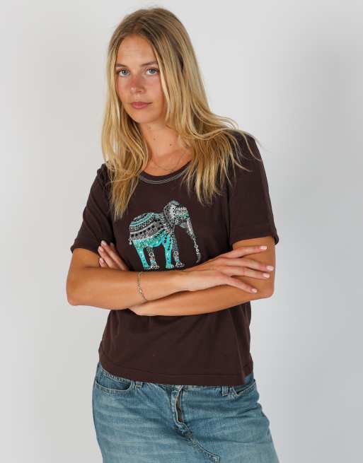 Vintage Camomilla S woven top in brown, 3 of 4