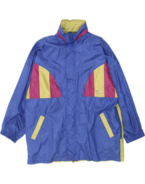 Vintage Campagnolo Size L Colourblock Hooded Rain Jacket in Blue - view 1