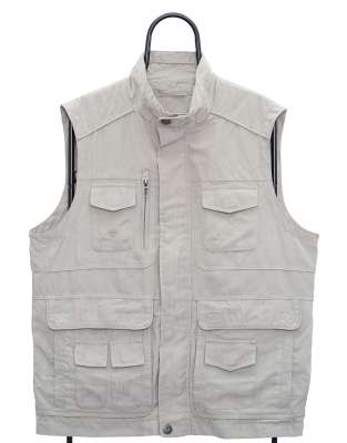 Vintage Canda size L utility gilet in beige