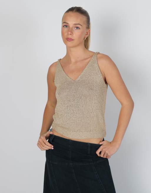Vintage Candida S woven vest in gold