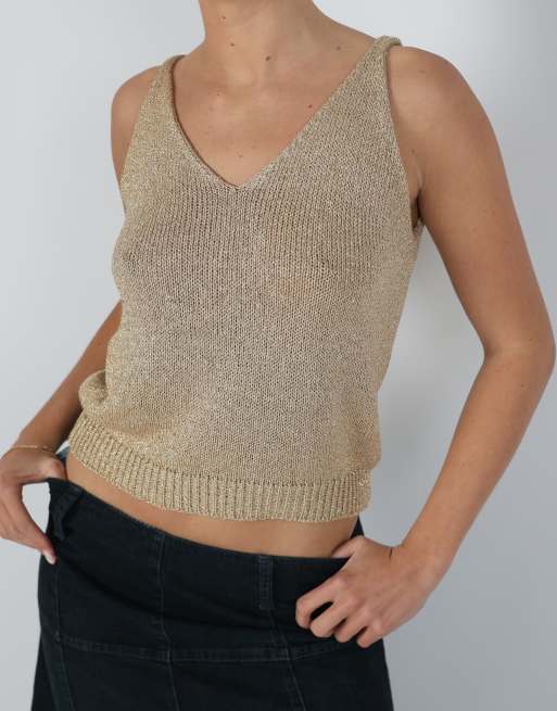 Vintage Candida S woven vest in gold, 4 of 4