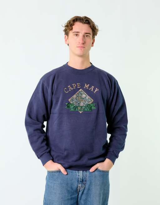 Vintage Cape May L Sweatshirt Navy Blue