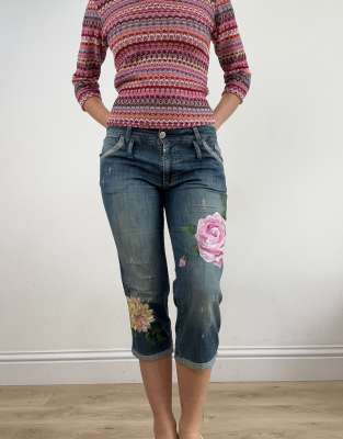 Vintage capri style jeans in blue