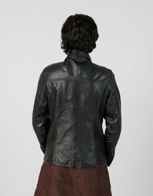 Vintage Caractère M leather jacket in black, 2 of 4