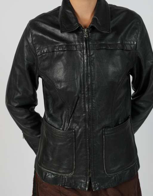Vintage Caractère M leather jacket in black, 4 of 4