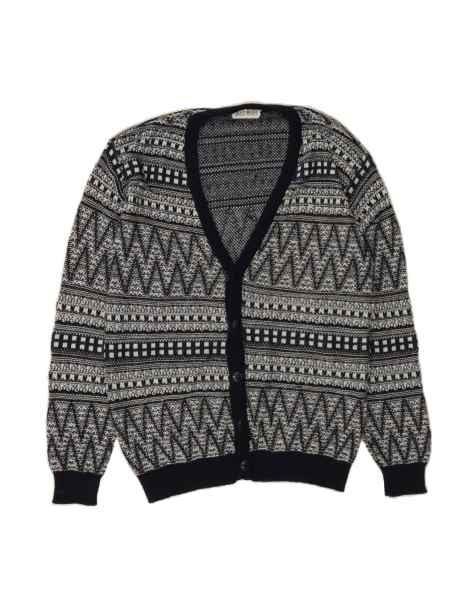 Vintage Cardigan Small In Blue Geometric - view 1