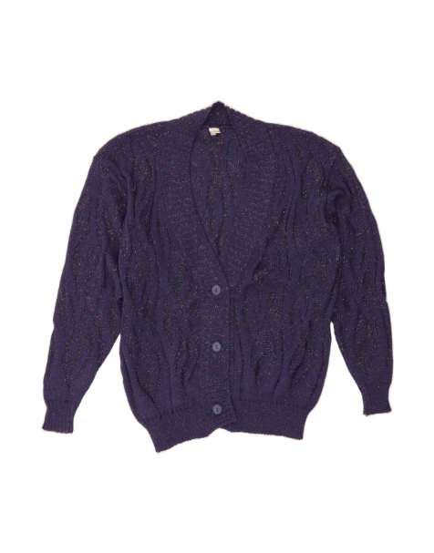 Vintage Cardigan Sweater EU 42 Large In Purple Flecked - view 1