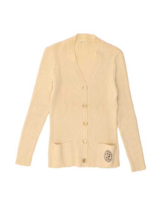 Vintage Cardigan Sweater It 48 XL In Beige Wool