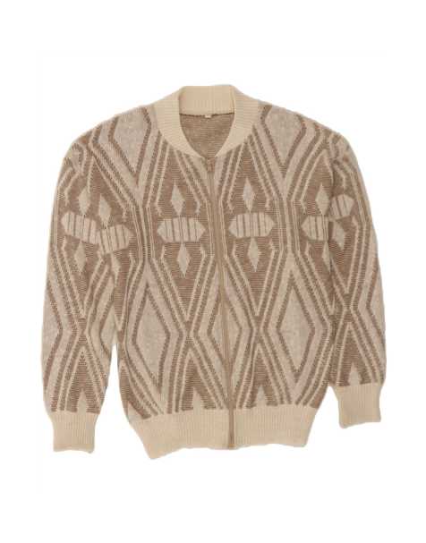 Vintage Cardigan Sweater It 52 2XL In Beige Argyle/diamond - view 1
