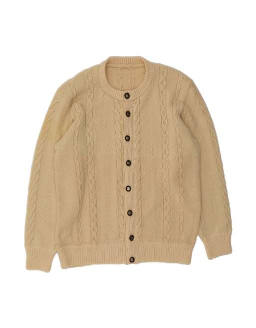 Vintage Cardigan Sweater Large In Beige
