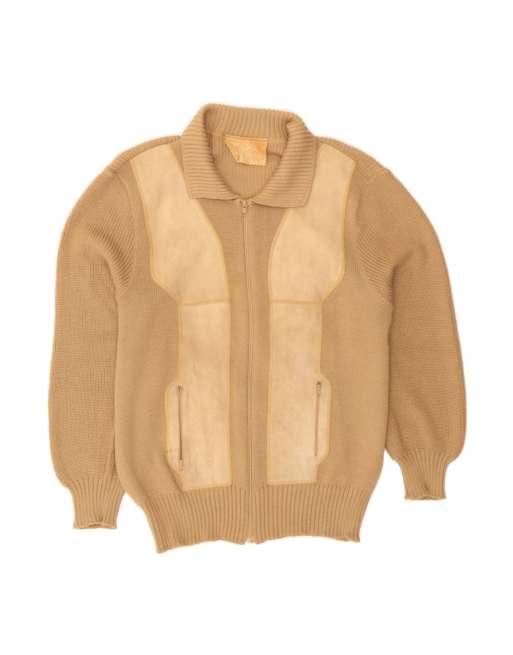 Vintage Cardigan Sweater Large In Beige
