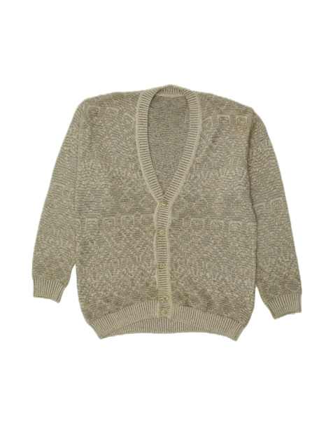 Vintage Cardigan Sweater Large In Grey Fair Isle - view 1