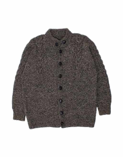 Vintage Cardigan Sweater Large In Grey Flecked