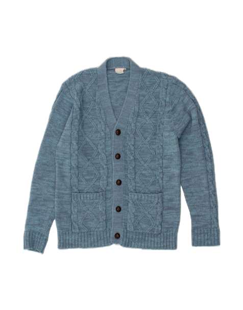Vintage Cardigan Sweater Size 40 Medium In Blue - view 1