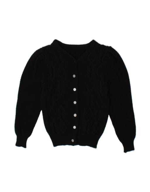 Vintage Cardigan Sweater UK 10 Small In Black