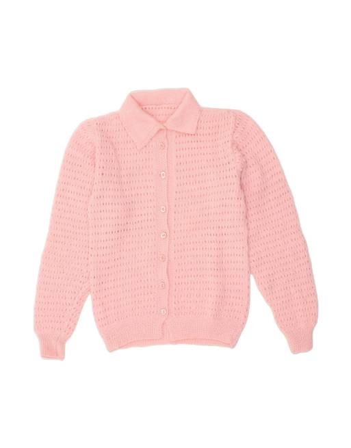 Vintage Cardigan Sweater UK 10 Small In Pink