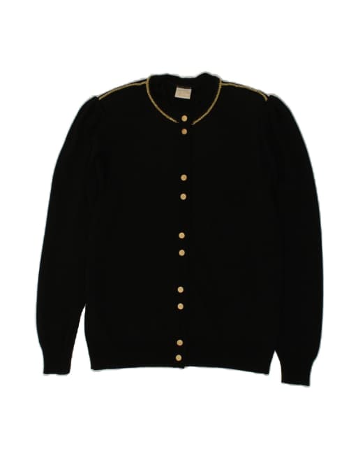 Vintage Cardigan Sweater UK 12 Medium In Black