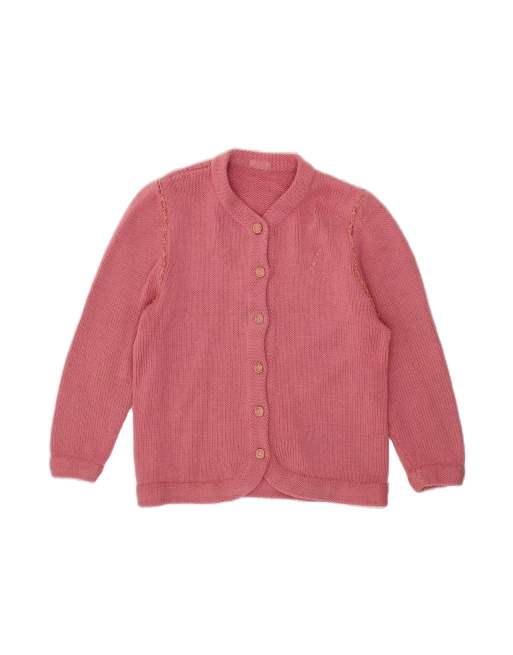 Vintage Cardigan Sweater UK 12 Medium In Pink