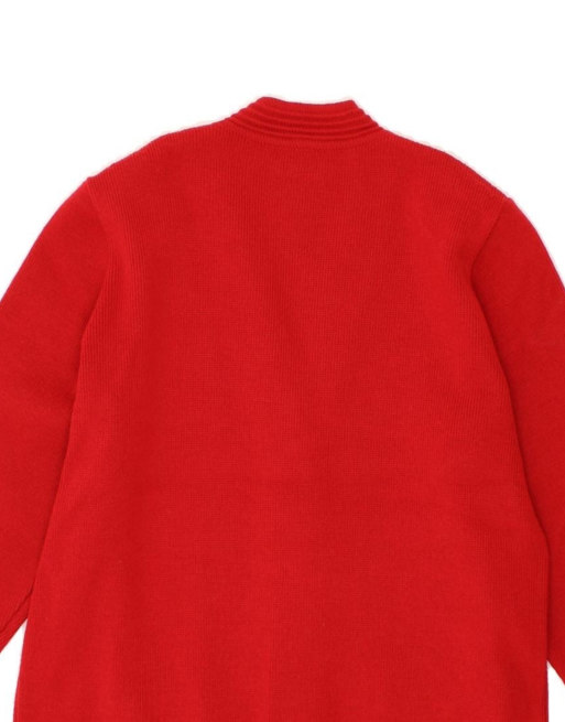 Vintage Cardigan Sweater UK 12 Medium In Red Merino Wool, 4 of 4