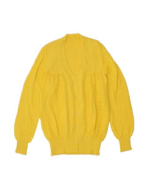 Vintage Cardigan Sweater UK 12 Medium In Yellow - view 1