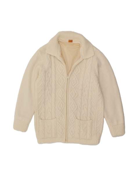 Vintage Cardigan Sweater UK 14/16 Large In Beige - view 1