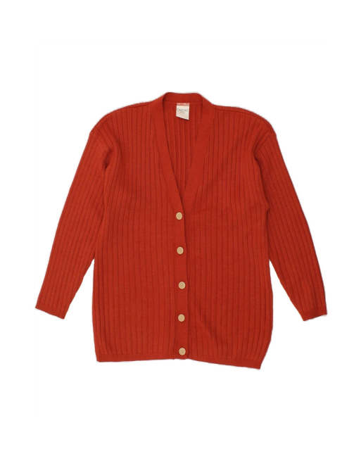 Vintage Cardigan Sweater UK 14/16 Large In Orange