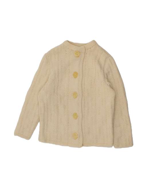 Vintage Cardigan Sweater UK 14 Large In Beige