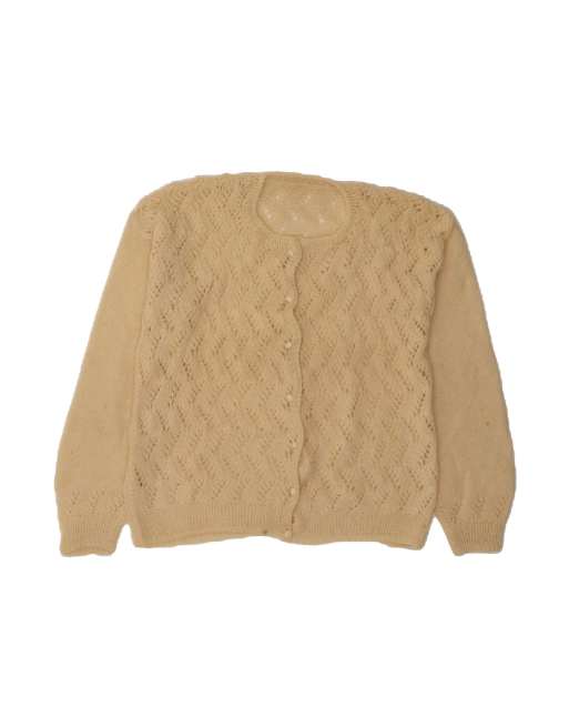 Vintage Cardigan Sweater UK 14 Large In Beige