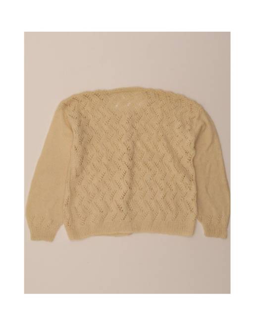 Vintage Cardigan Sweater UK 14 Large In Beige, 2 of 4